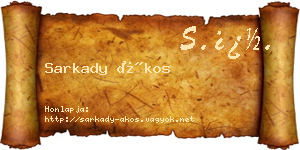 Sarkady Ákos névjegykártya
