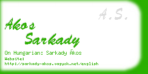 akos sarkady business card